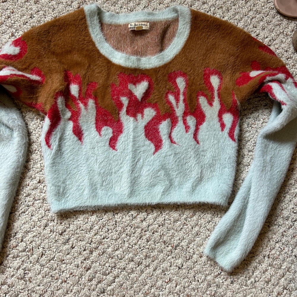 For Love & Lemons Blue Flame Knit Top
